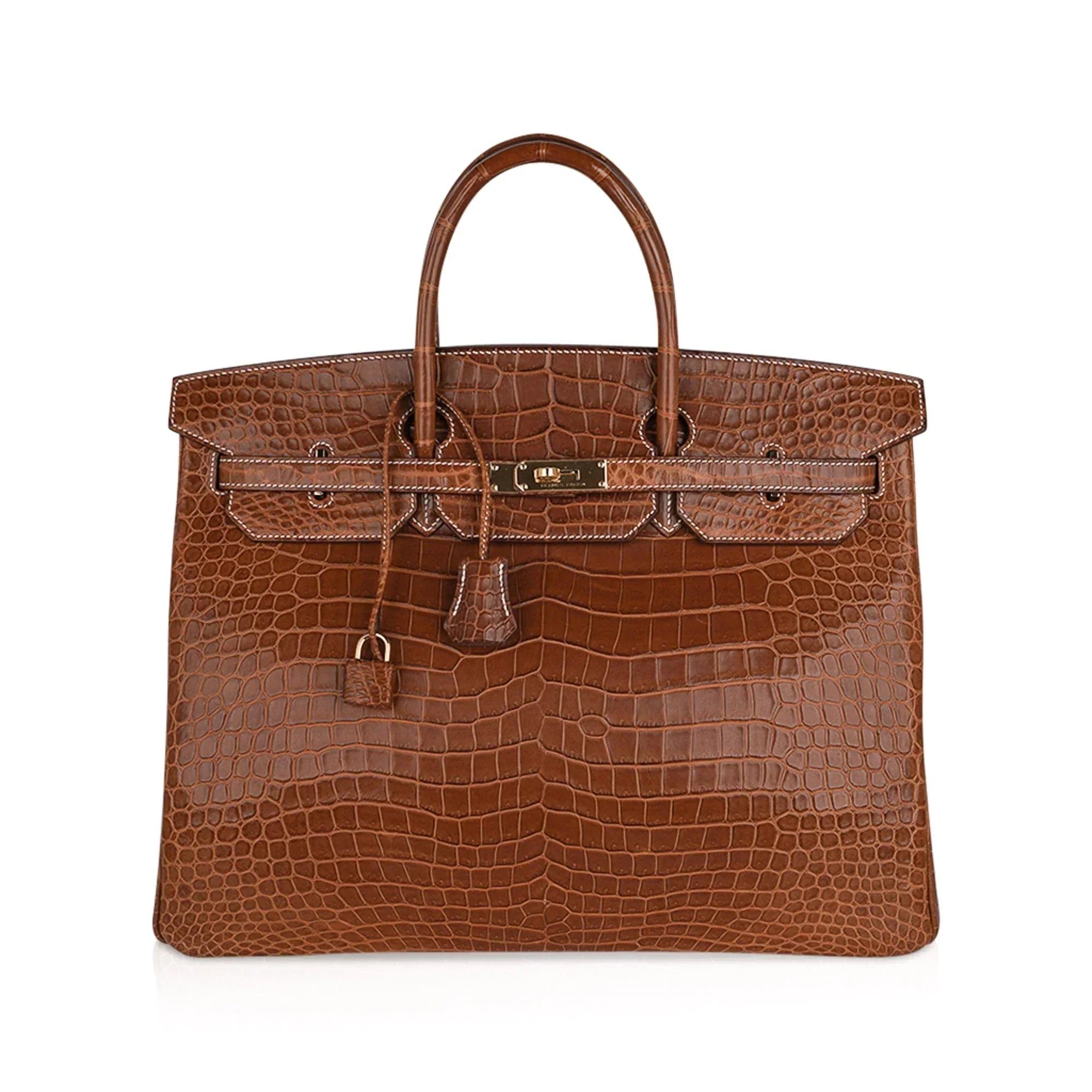 Birkin 40 Bag Rare Fauve Matte Porosus Crocodile Gold Hardware