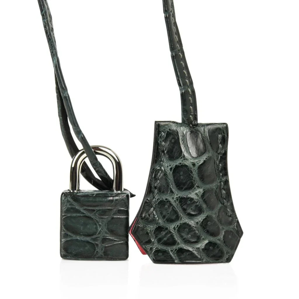 Limited Edition Birkin 30 Bag Patchwork Emerald Green Crocodile & Six Skins