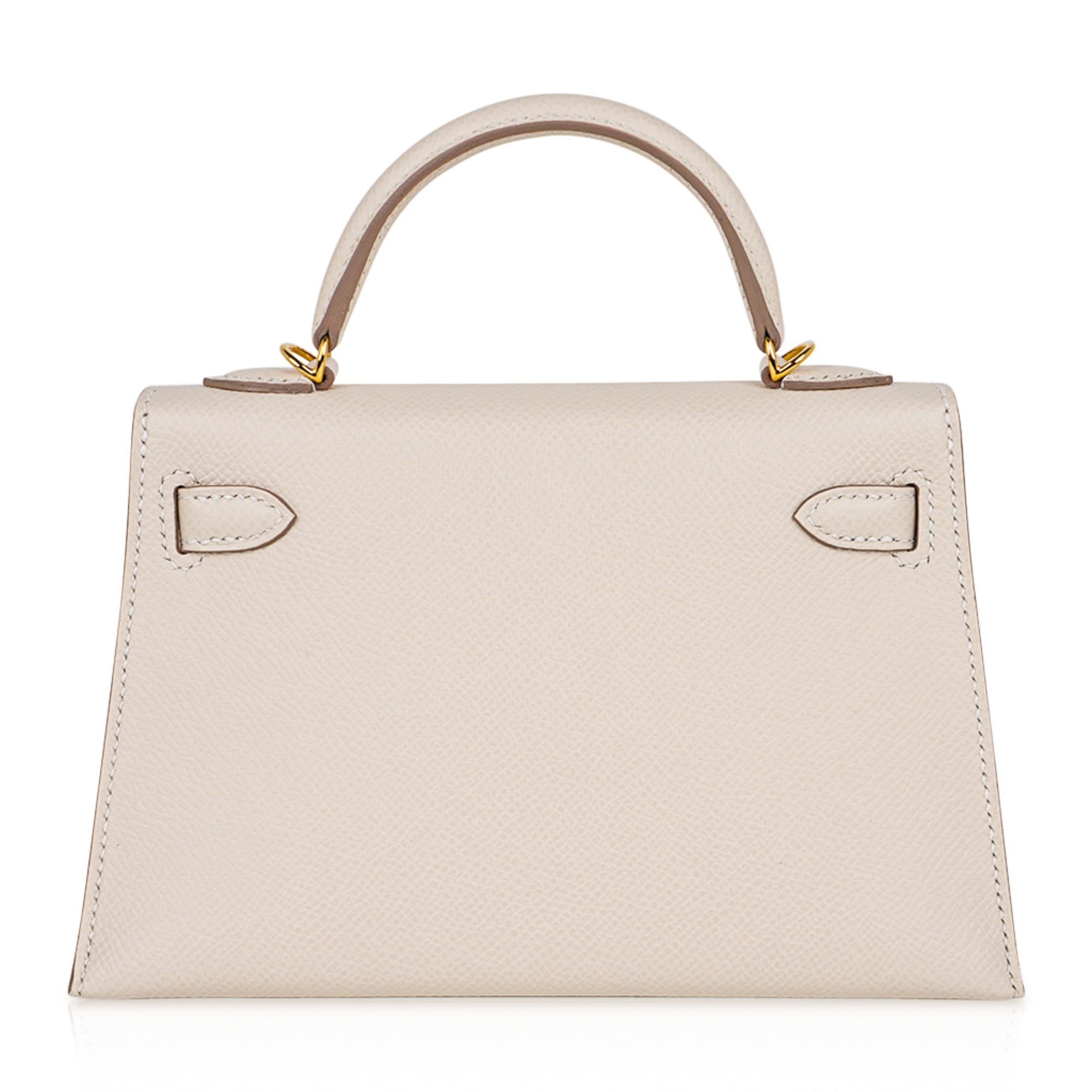Kelly 20 Mini Sellier Bag Craie Epsom Leather Gold Hardware New w/Box