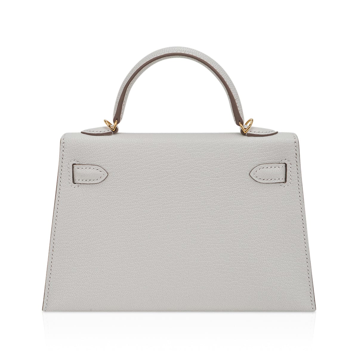 Mini Kelly 20 Bag Sellier Mushroom Chevre with Gold Hardware